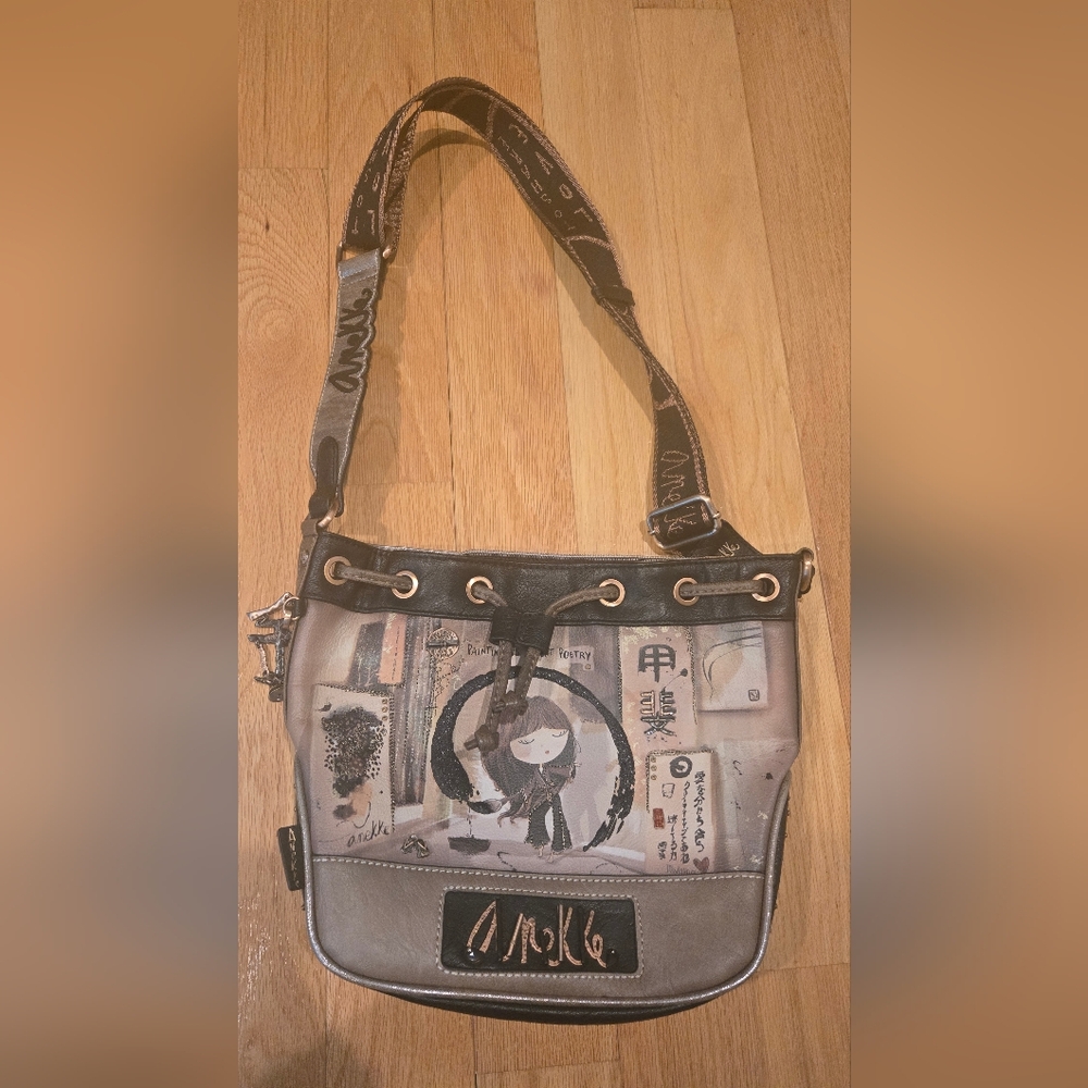 Chic Anekke Graphic Shoulder Bag - Black and Gray